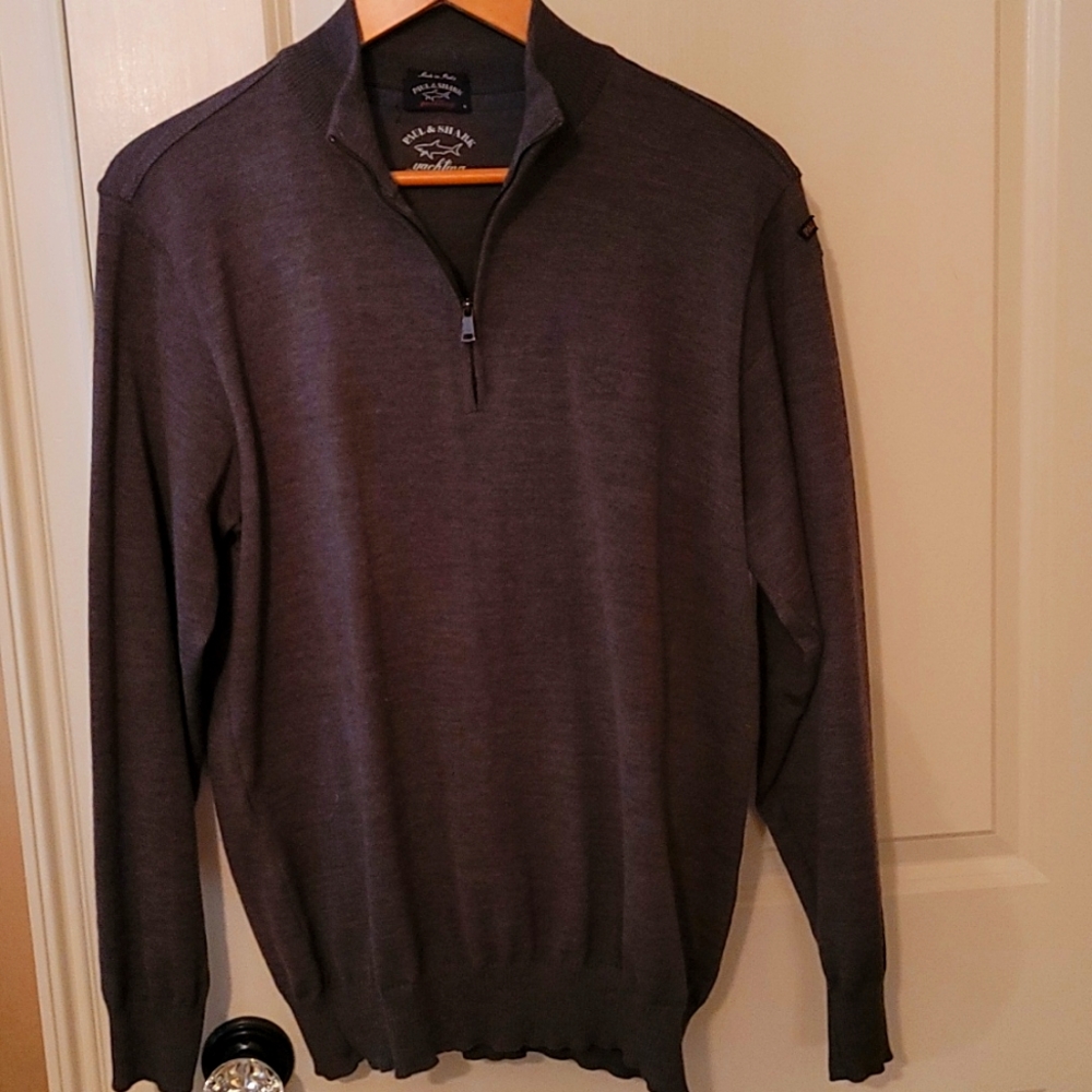 Paul and Shark 1/4 zip Merino wool sweater